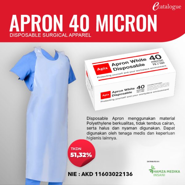 Apron 40 Micron Disposaable Surgical Apparel