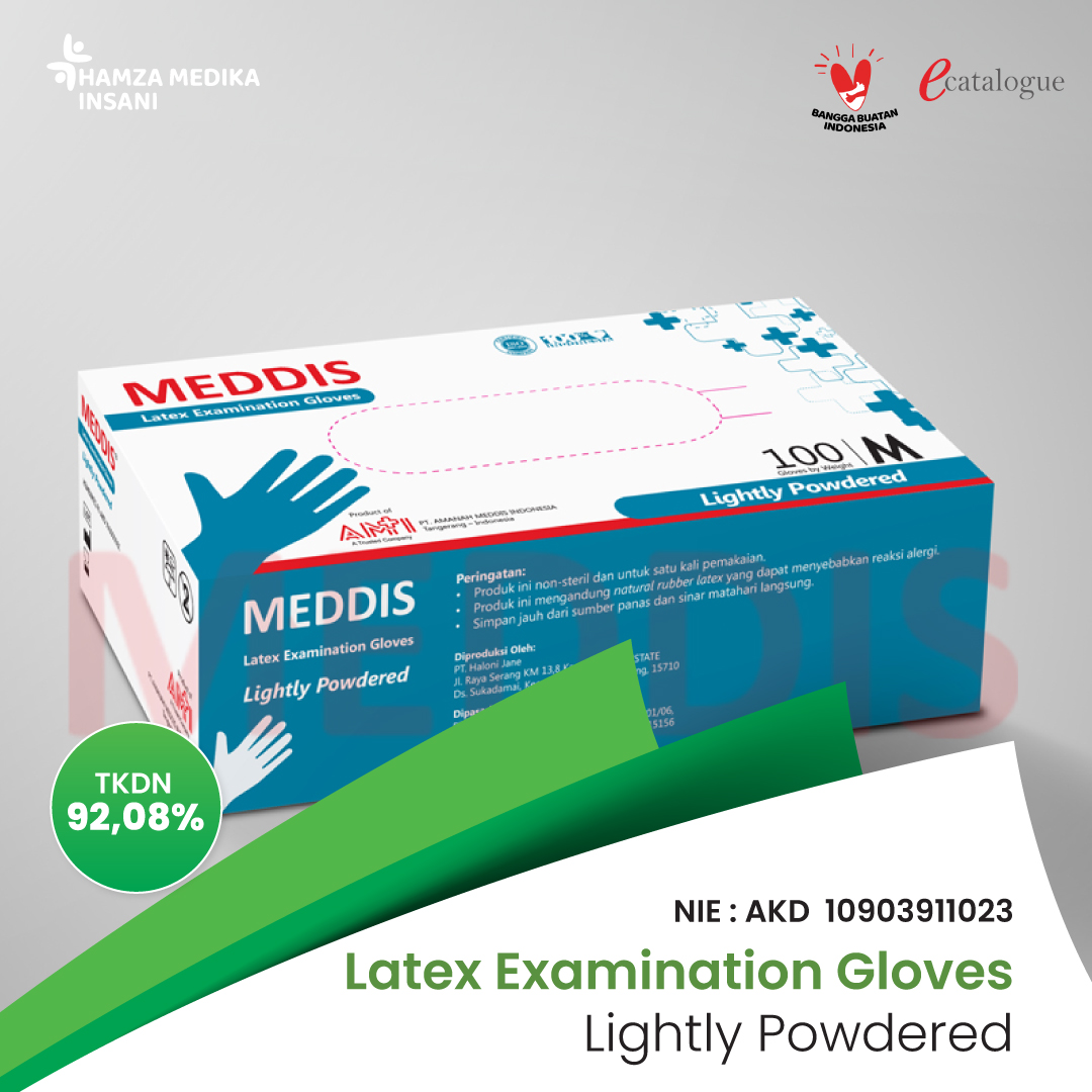 Latex Examination Gloves Lightly Powdered