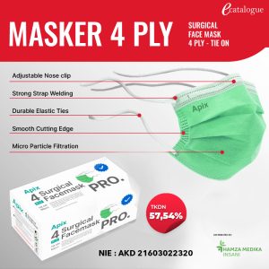 Masker 4 PLY Surgical Face Mask Tie on