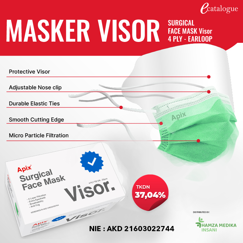 Masker Visor Surgical Face Mask Visor 4 Ply